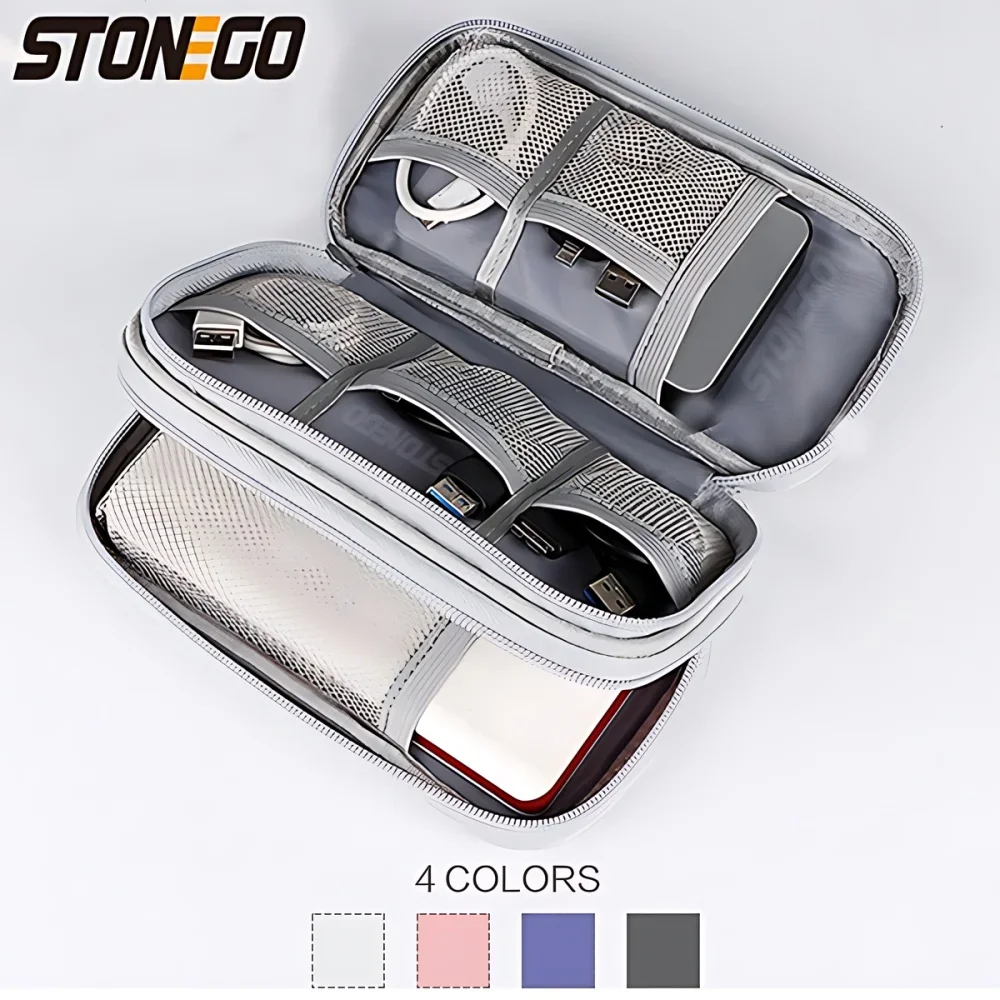 1PC Cable Storage Bag Portable Travel Bag Data Cable Storage Box Headphone Case Charging Bank Waterproof Stonego Storage Bag