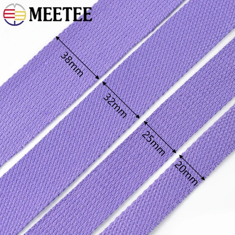 5Meters 20-50mm 2mm Thick Polyester Cotton Webbing for Bag Strap Canvas Ribbon Tapes Backpack Belt Bias Binding DIY Garment Band