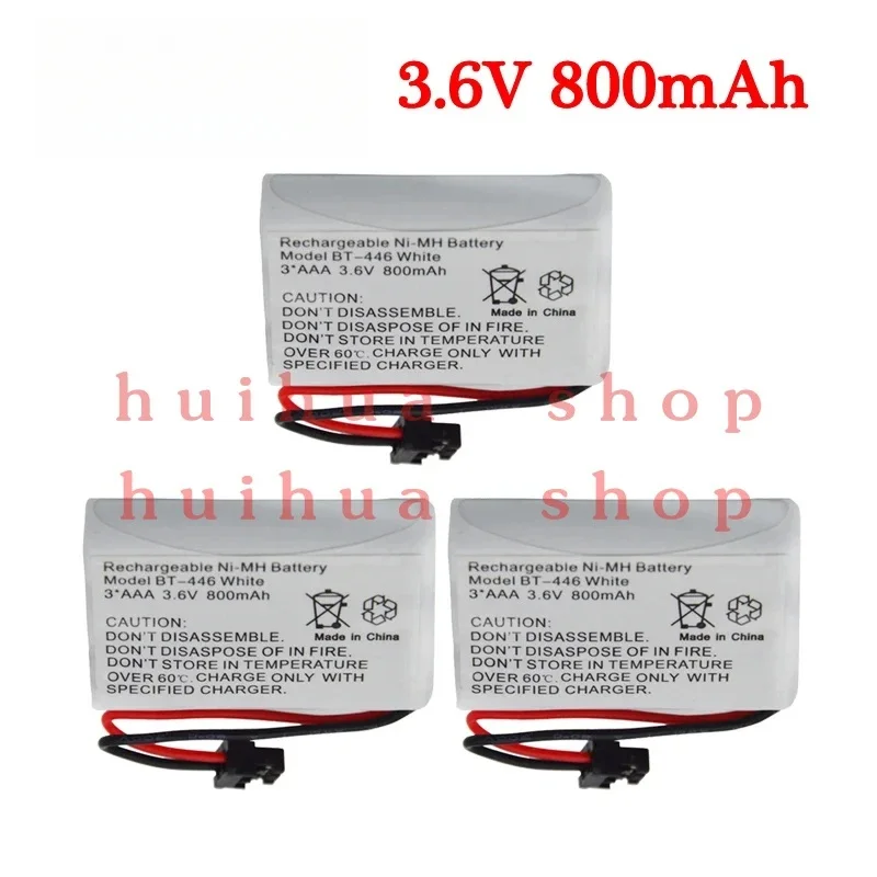 3Pcs 3.6V 800mAh BT-446 BT446 BT-1005 Battery for Uniden Cordless Phone BBTY 0503001 BT-1004 GE-TL26402 BT-504 CPH-488B Handse z