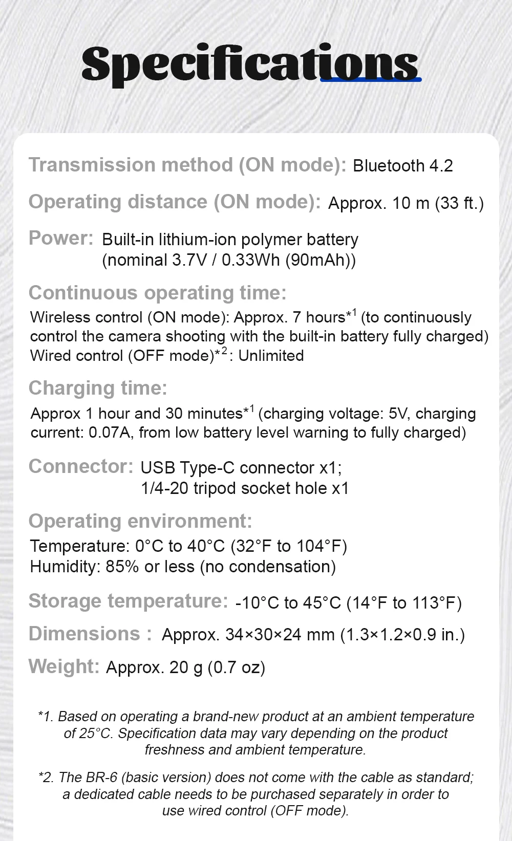 BR6 Käfiggriff-Tastenfernbedienung für Videoaufnahmen für Sony A1 A9 Z200 NX800 A7V ZVE10; Für Canon Nikon Fujifilm Olympus Pentax – Detail 11