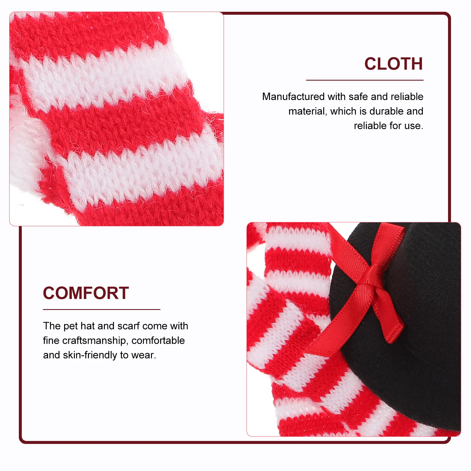 

2Pcs Pet Headdress Xmas Dog Hat Scarf Fine Craftsmanship Comfortable Party Pet Costume Set Supplies Dog Costume Set