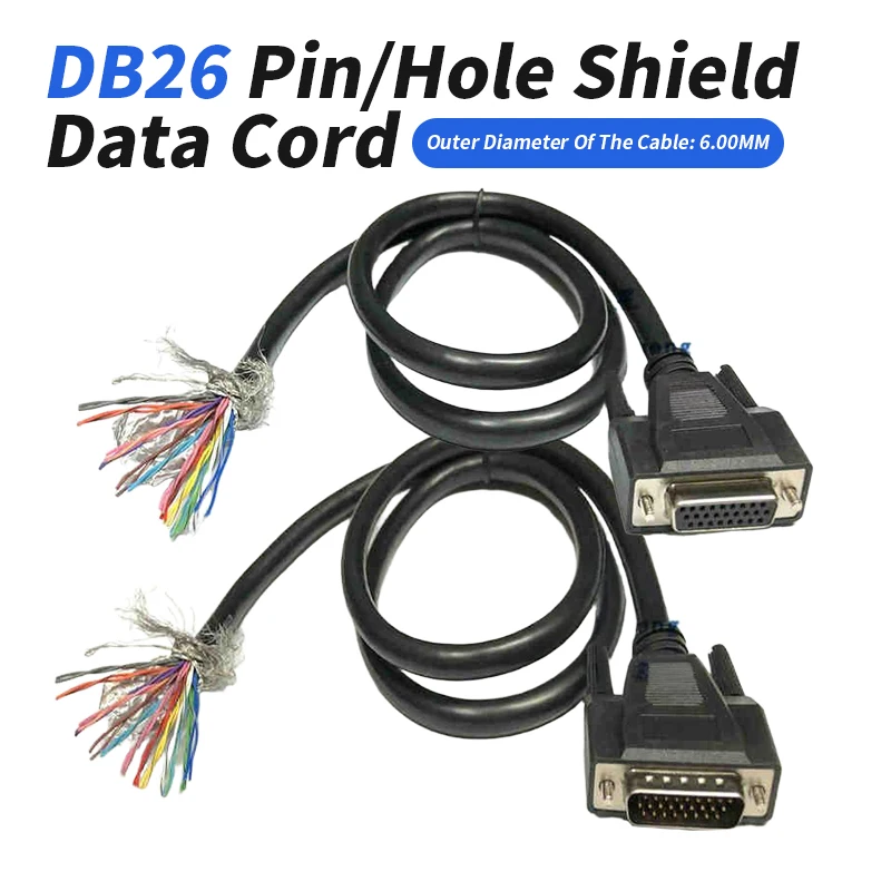 

Copper DB26 Pin Single Head Cable 26 Pin/Hole Shield Data Cord Industry Grade 28AWG Male/Female 3-Row HD26 Core Connection Line