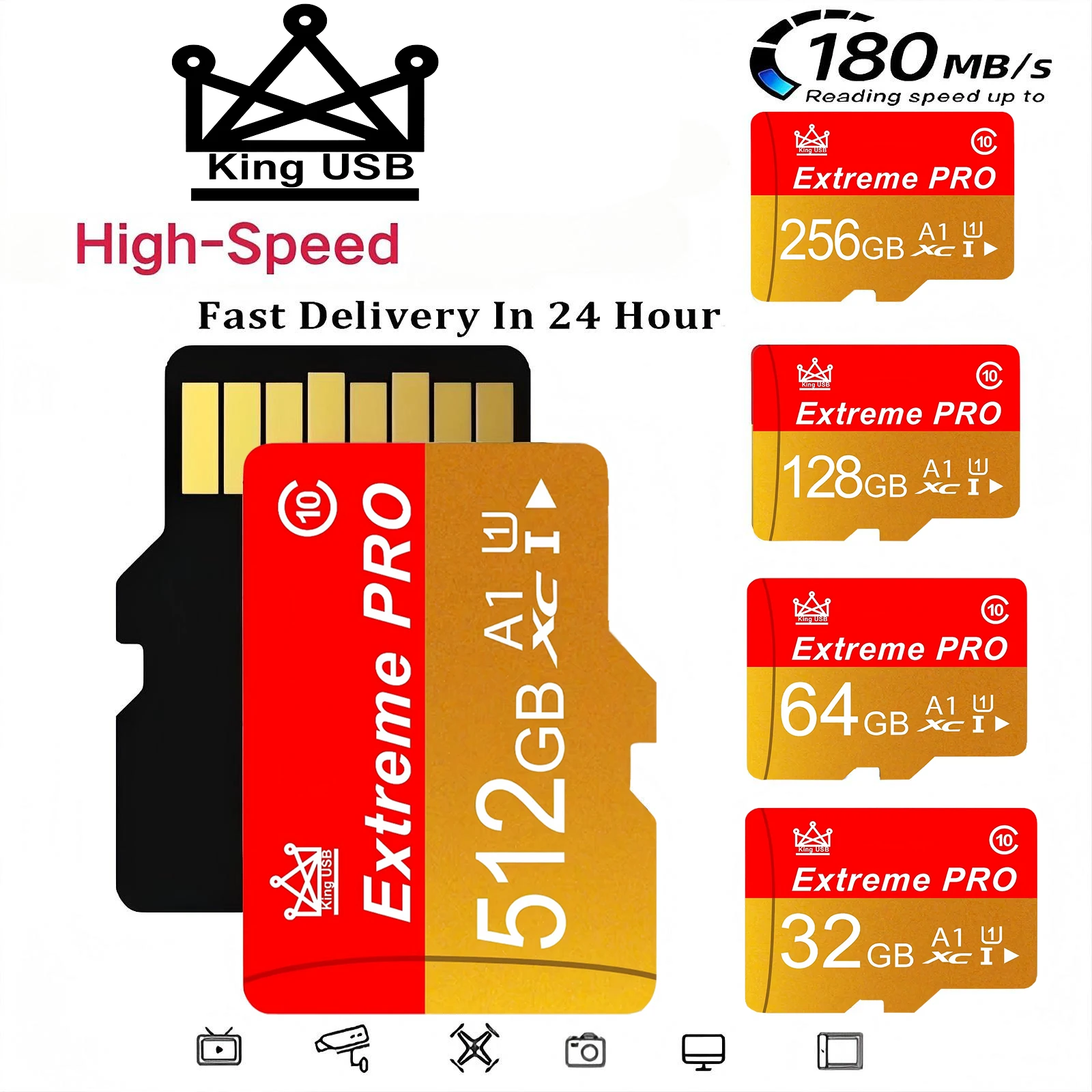 Original Micro TF SD Card 64GB 512GB High Endurance 4K Video 256GB 128GB 64GB for DJI Mavic Pro Drone Dash Camera Memory Card