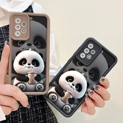 Cartoon Panda Case For Samsung A53 A55 A52 A54 5G A13 A14 A15 A12 A32 A33 A34 A35 A21S A51 Cover S24 S23 Ultra S22 Plus S20 FE