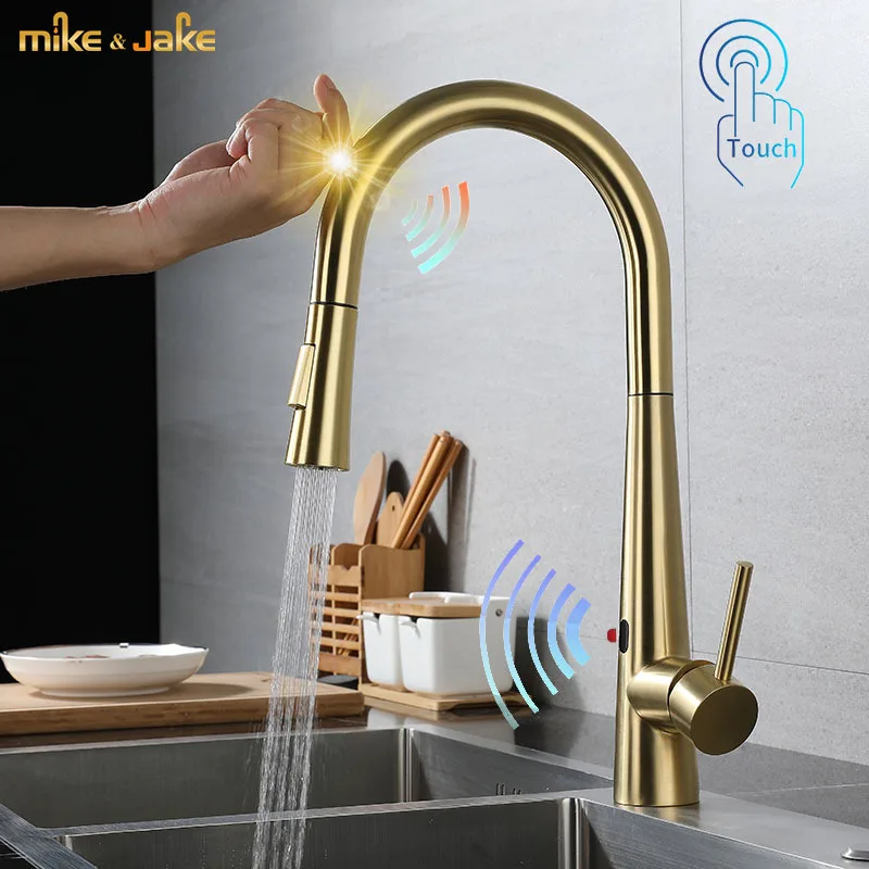 

Touch sensor kitchen faucet pull out kitchen mixing Infrared induction sensor faucet froated gold kitchen touch sensor sink tap