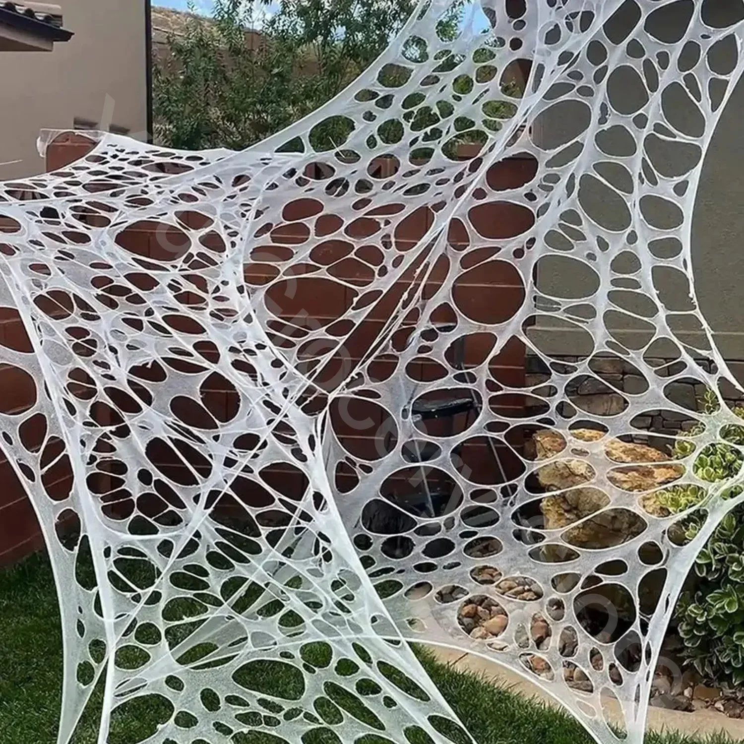 Glow Dark Spider Web Garden Spider Web Glowing Halloween Spider Web Set Diy Fabric for Outdoor Haunted House Decoration Reusable