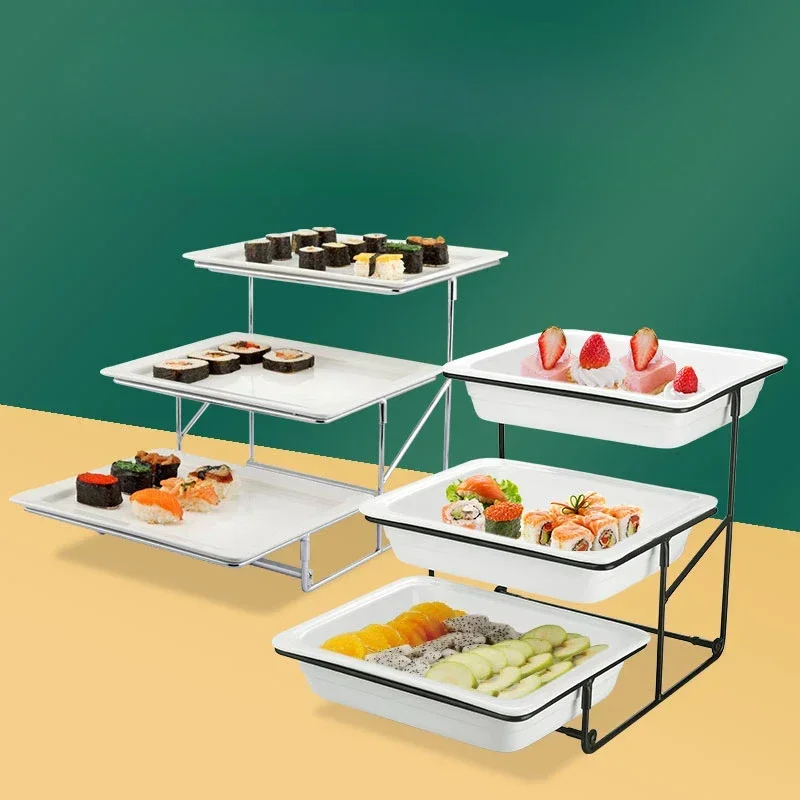 Buffet table Food display rack Three layer Dim sum rack Fruit tray Multi layer cake tray