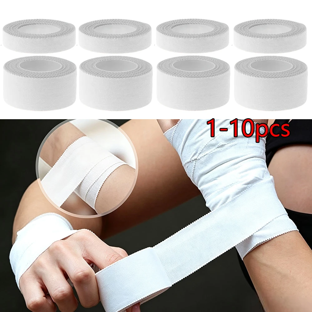 

1-10PCS Medical Cotton Premium Adhesive Tape Sport Binding Physio Muscle Elastic Bandage Strain Injury Tape 12.5/25mm/Roll
