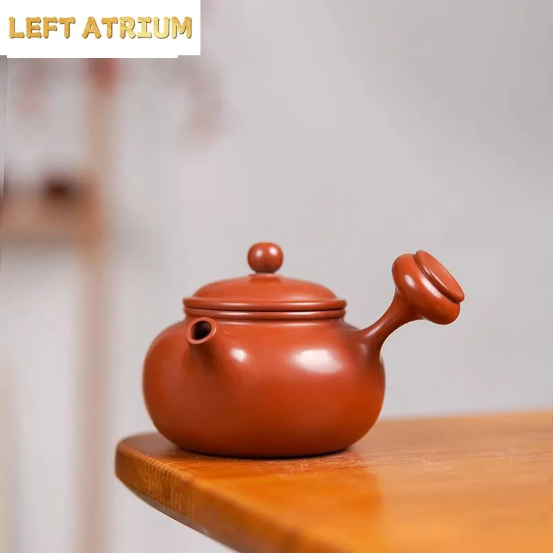 Tetera Nixing de Cerámica de 120 ml con Asa Lateral, Tetera Rongtian, Tetera de Infusión de Té de Boutique, Tetera para Preparar Té con Colador, Juego de Té Chino Artesanal