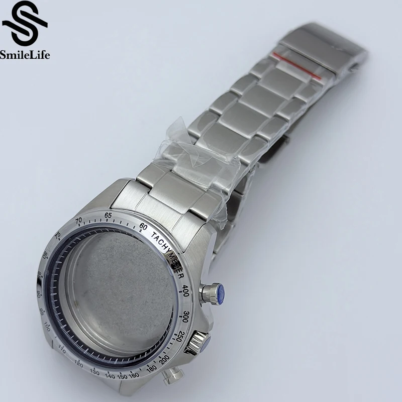 SmileLife 39 مللي متر ساعة حافظة الفولاذ المقاوم للصدأ المحار حزام الزجاج المعدني تعديل لحركة VK63 29.8 مللي متر الطلب