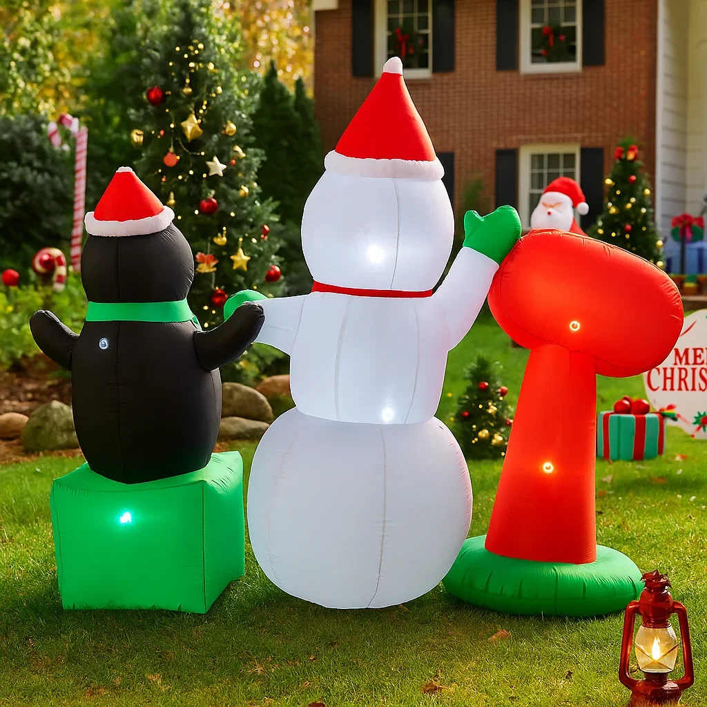 2,2 M/7,2 pies muñeco de nieve inflable pingüino poste Norte luces LED decoración del hogar juguetes patio adornos de Navidad suministros de decoración al aire libre
