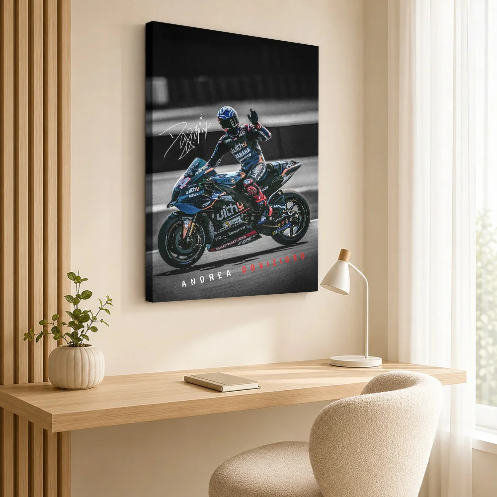 Andrea Dovizioso MotoGP Canvas Poster Personalized Modern Aesthetic Wall Paintings Decoration for Office Hallway Ready to Hang