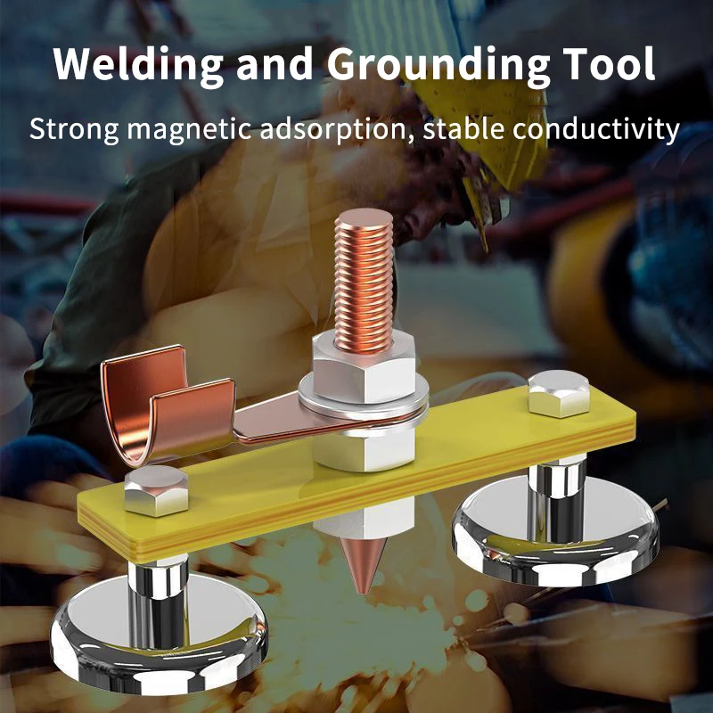 1 Set Metal Double Head Style Metalworking Magnet Head Magnetic Ground Clamp Metal Plate Welding Support Tool Accessories