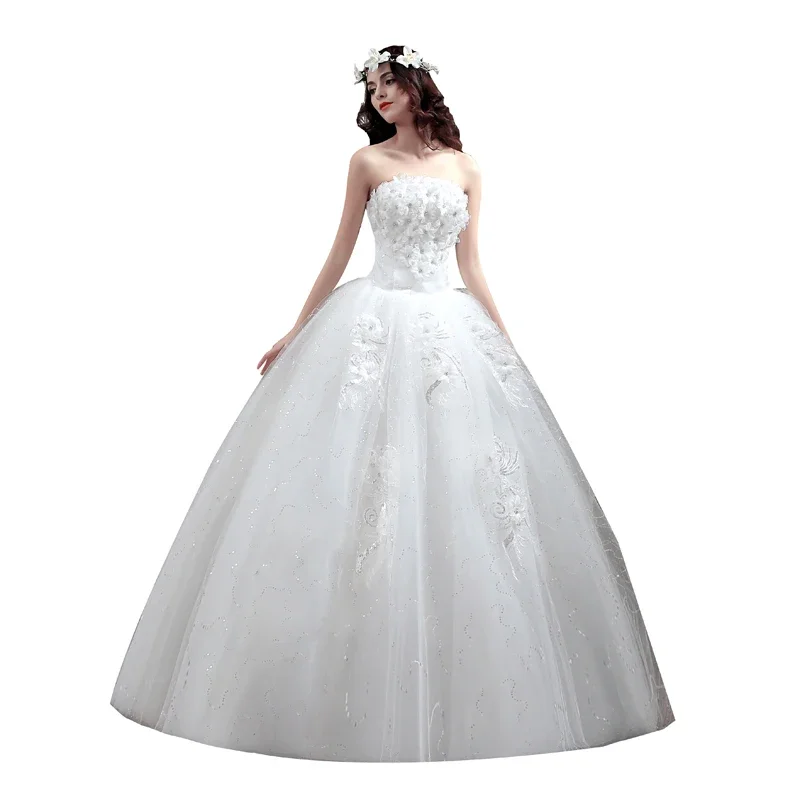 Customized Wedding Dress New Bride Ball Gowns Lace Up Large Size Dream Vestidos De Novia Wedding Dresses