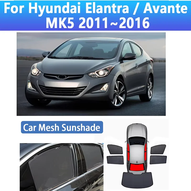 

Car Mesh Sun Visors For Hyundai Elantra Avante MK5 2011~2016 Magnetic Sunshade Window Sunshades Coverage Auto Accessories 2013