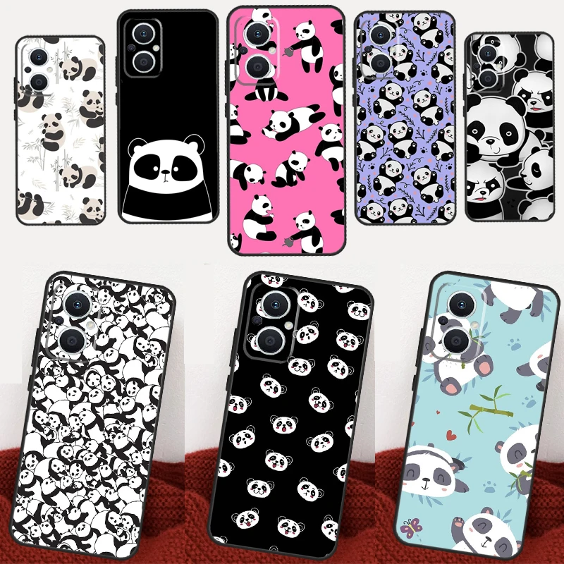 Panda Animal Case For OPPO Reno 8 7 6 Lite 4 5 8T 5Z 4Z 2Z Find X5 Lite X3 X2 Neo X6 Pro Phone Cover