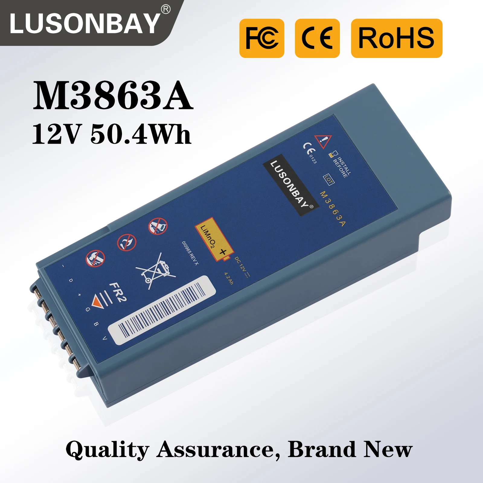 

LUSONBAY M3863A Lithium Battery for Philips Heartstart FR2 Defibrillator Battery M3860A M3861A M3840A