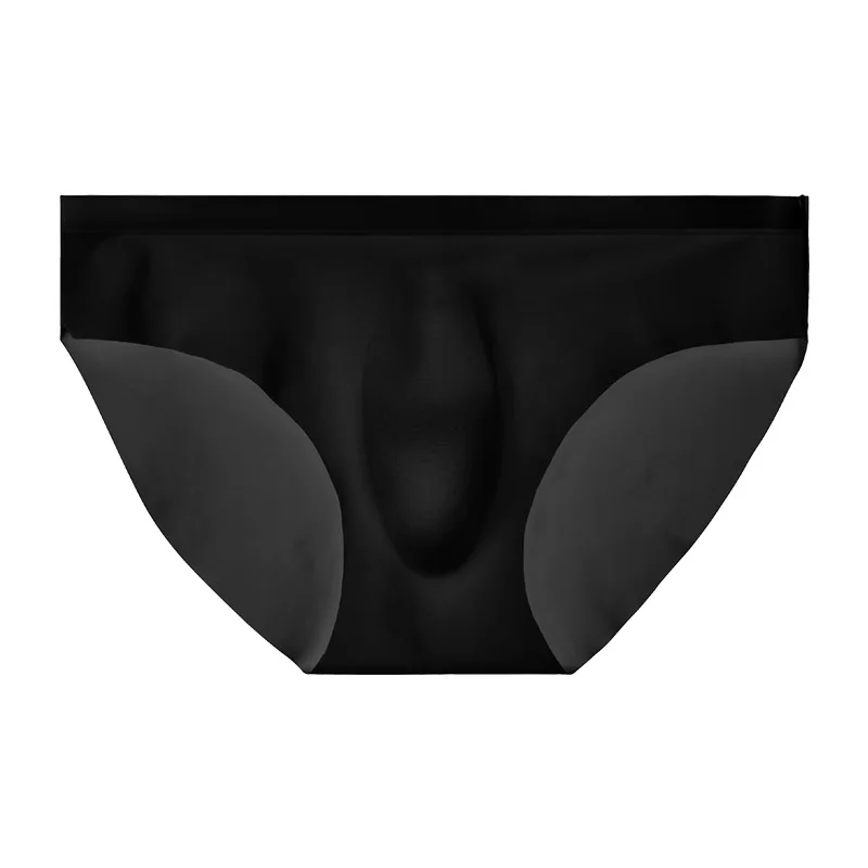 Custom VIP Ultra-thin Sexy Men Underwear Seamless Briefs Summer Breathable Ice Silk Quick Dry Translucent Underpants