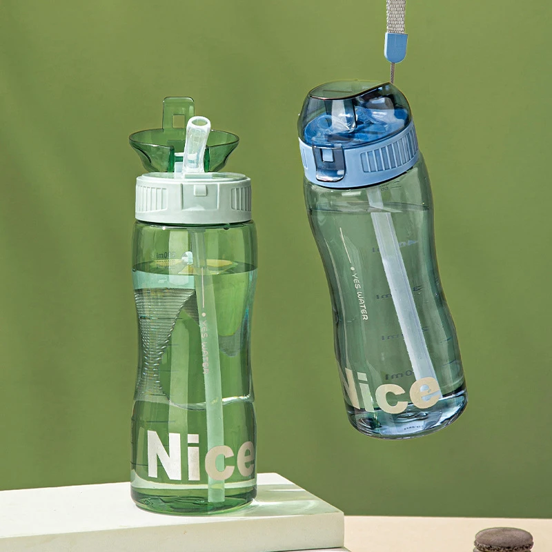 Description Picture 5 of itemPlastic Water Bottle With Straw For Drinking Portable Sport Tea Coffee Cup Kitchen Tools Kids Water Bottle