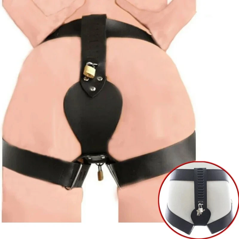 Faux Leather Sexy Female Chastity Belt Underwear Restraint Bondage Panties Pants Thong Fetish Toy Adult Sex Flirt Game for Women