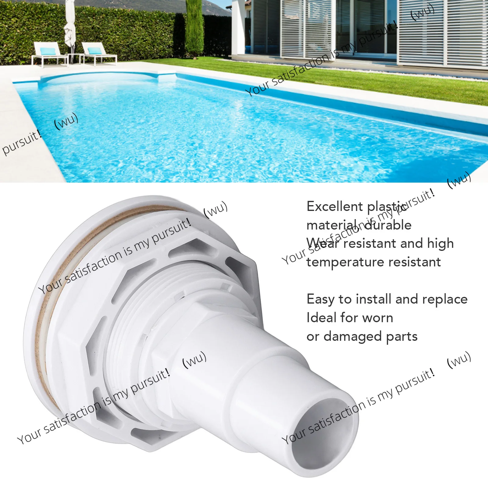 Complete Return Outlet Jet Fitting for Above Ground Swimming Pool with Gasket 1in Pipe Adapter