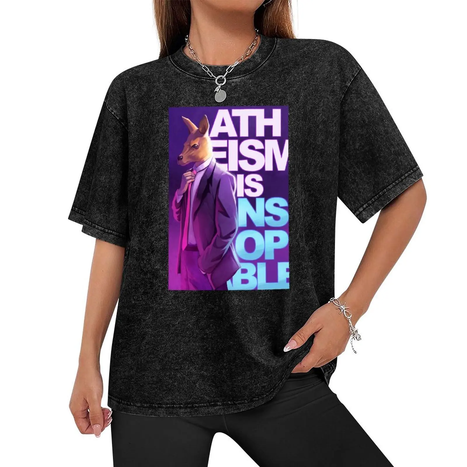 Roo in Suit Atheism-is-Unstoppable logo T-Shirt plus size clothes summer 2025 custom t shirt mens graphic t-shirts big and tall