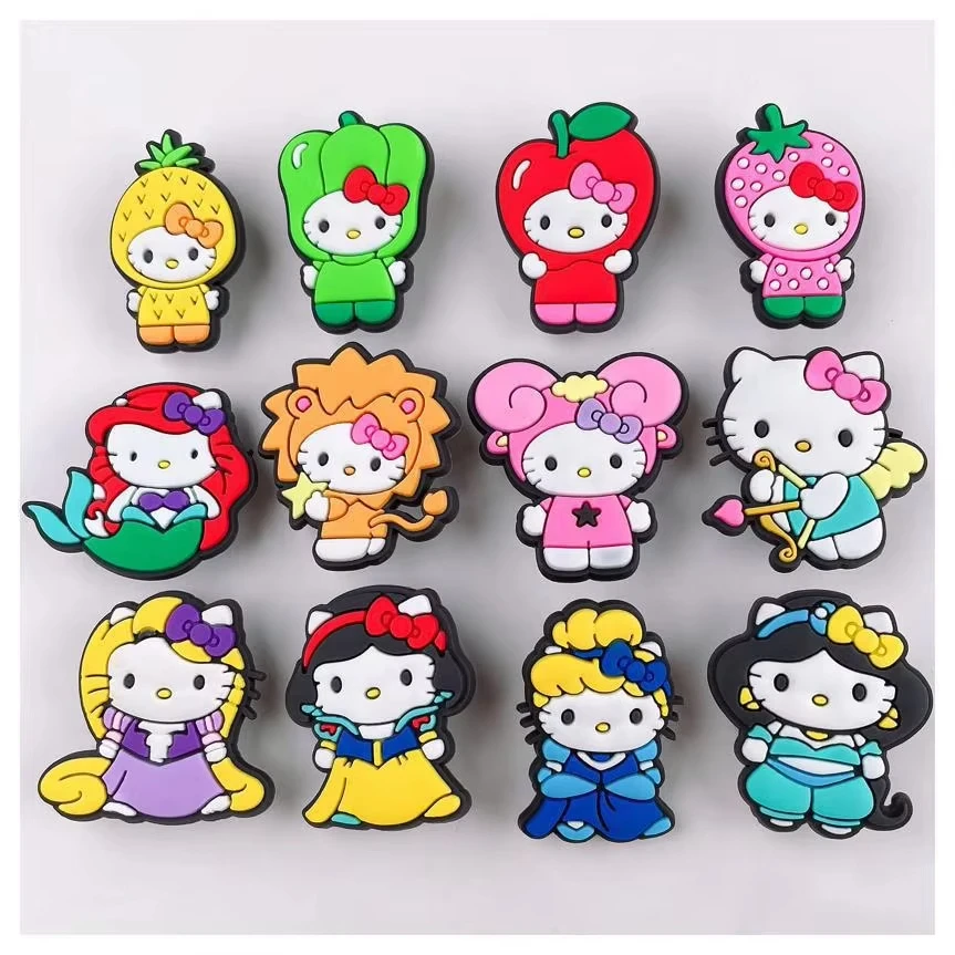 Mesuca Cartoon Shoe Charms PVC Kawaii Kitty Shoe Decorations for Girls Waterproof Shoe Perfect for Gifts and Party Favors