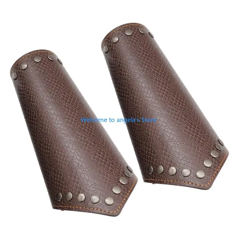 

X4YC кожаный браслет-рукавица викингов кожаная защита на руку средневековые доспехи наручи из искусственной кожи нарукавная для