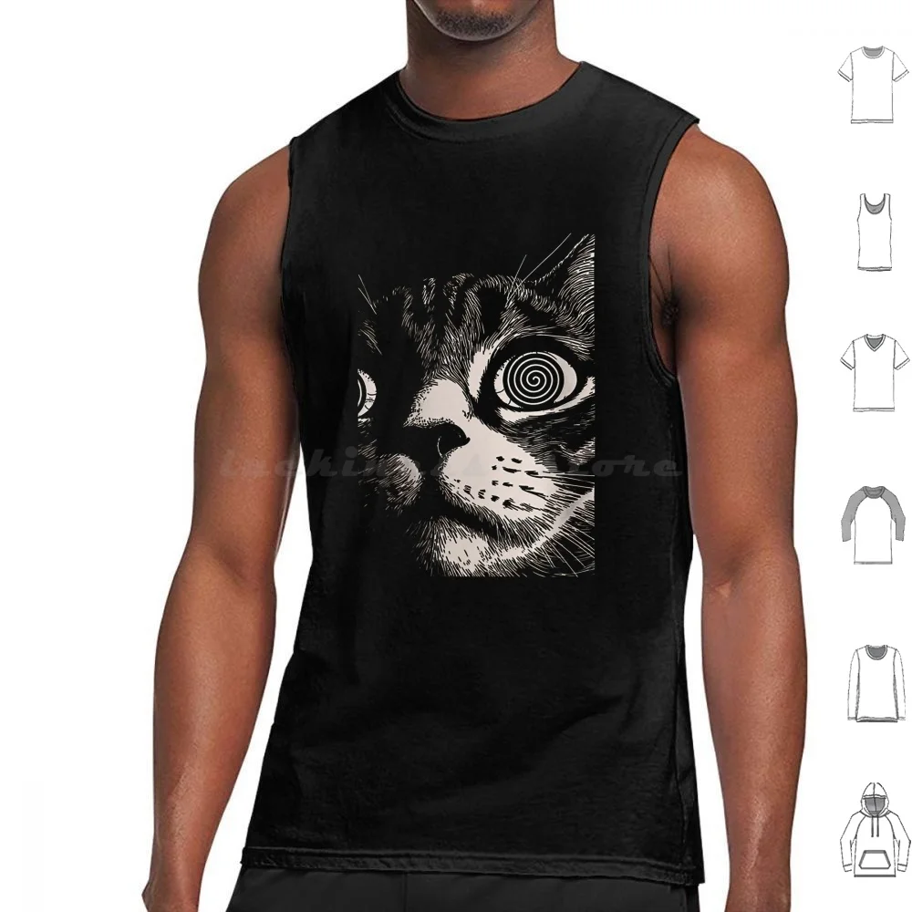 Funny Cool Anime Psychedelic Cat Tank Tops Print Cotton Uchiha Animes Animeedit Animegirl Sasuke Uchiha Memes