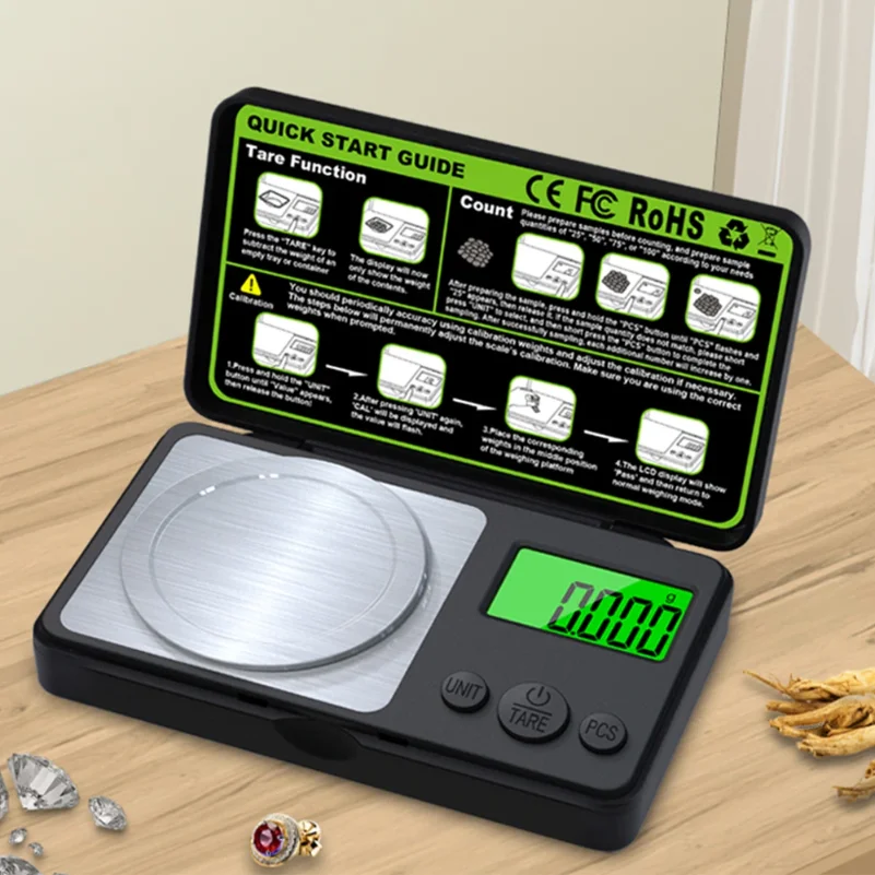 

Mini Digital Scale Jewelry Milligram Scales Portable Kitchen Baking Scale 100g/ 0.001g High Accuracy Milligram Scale