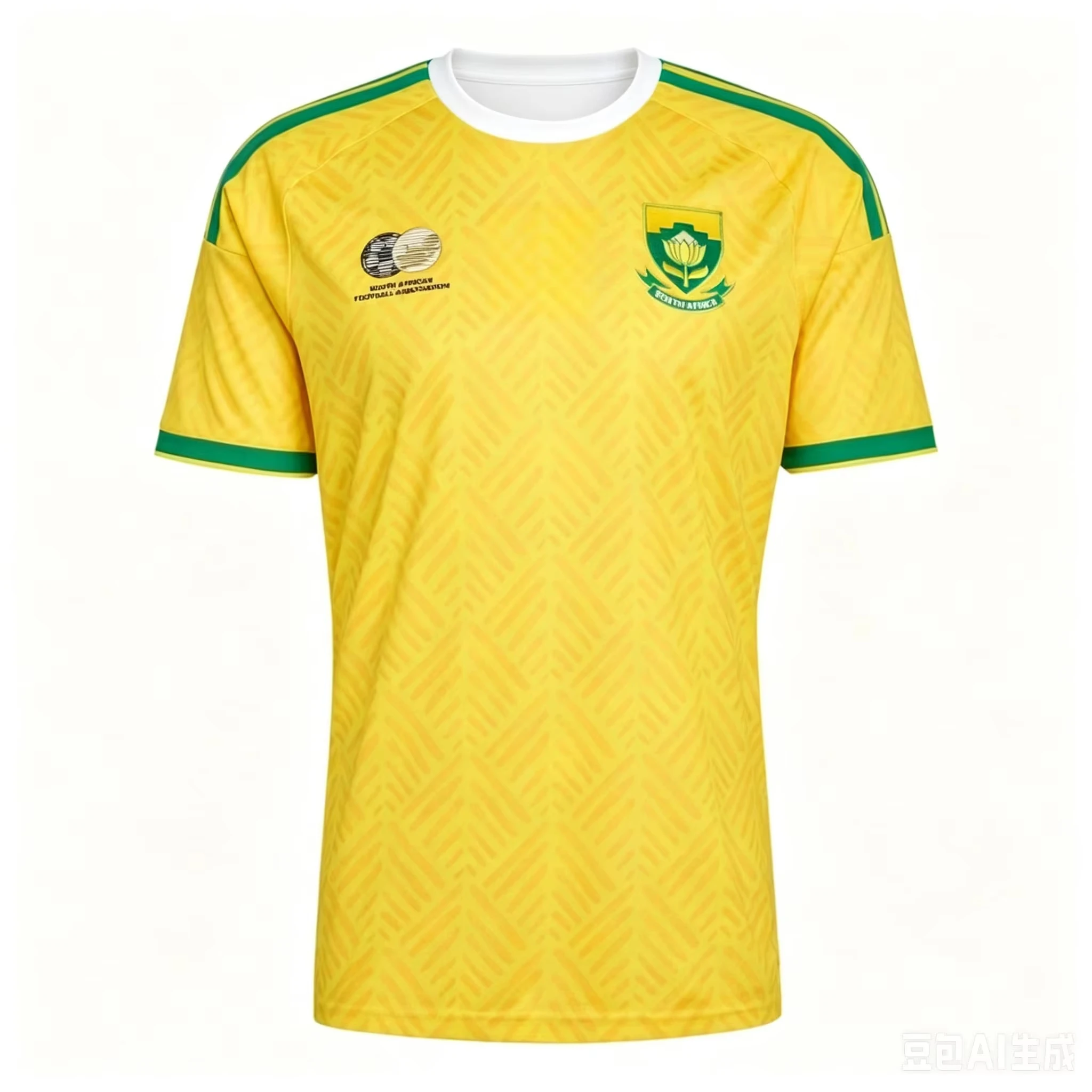 2026 Südafrikanische Nationalmannschaft Fan-Uniform 3D Leichtgewicht Schnelltrocknend Atmungsaktives Sommer-T-Shirt mit Schulter- und Rundhalsausschnitt – Detail 4