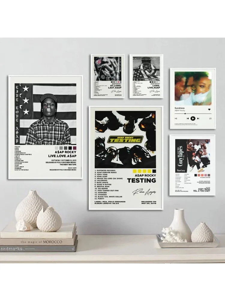 Nieuwe ASAP Rocky Testen Live Liefde D.M.B.Tracklist Muziek Album Cover Poster Prints Wall Art Schilderen Foto Foto kamer Home Decor - afbeelding 2