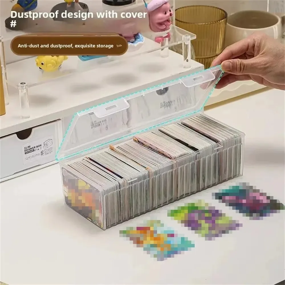 Clear Plastic Compartmentalized Organizer Box Holds 550+ Game Cards Storage Box With Adjustable Divider For Cards