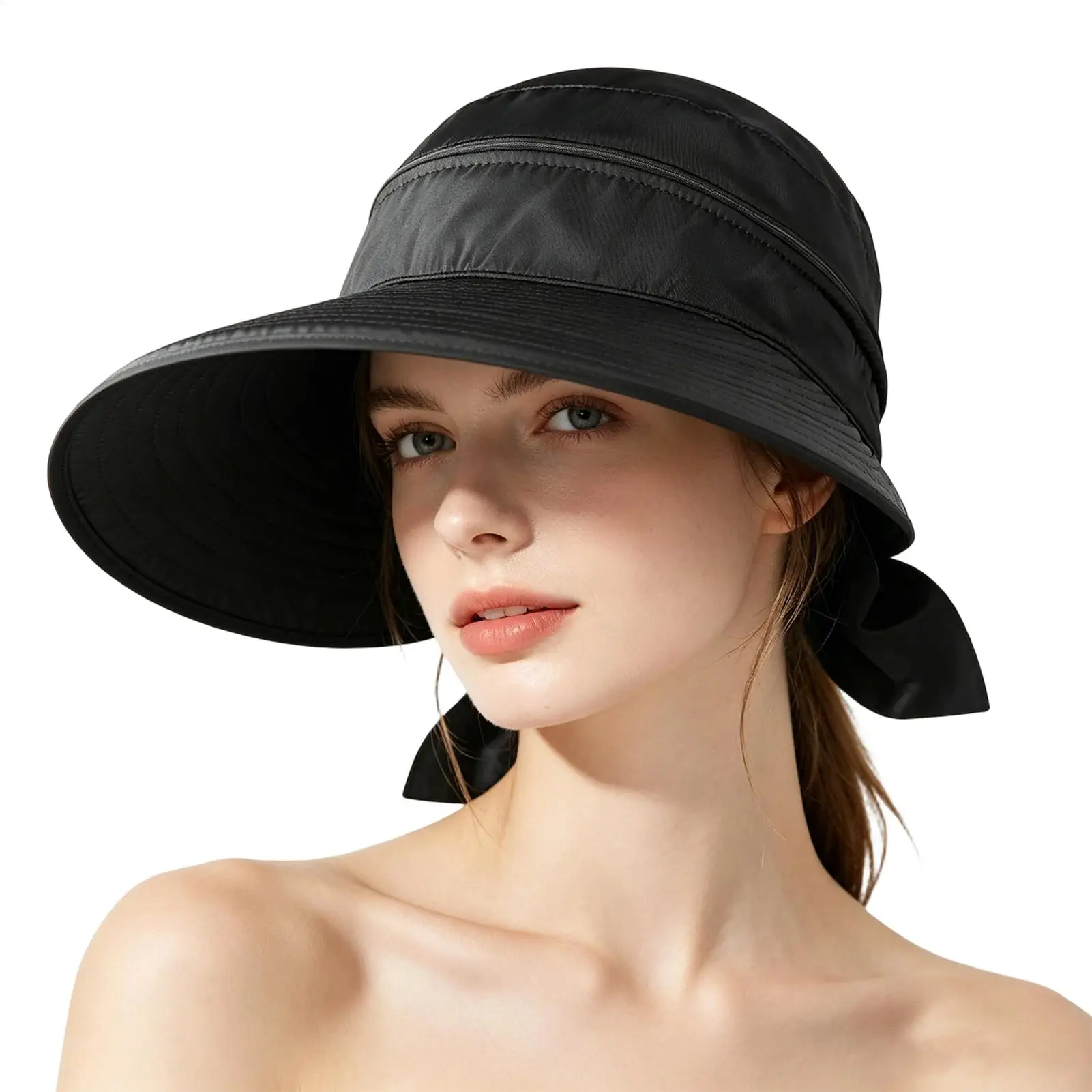 

Sun Hats For Women Wide Brim With Removable Top Outdoor Sun Protection Hat For Beach Outdoor Pool Sports Walking Travel Swim