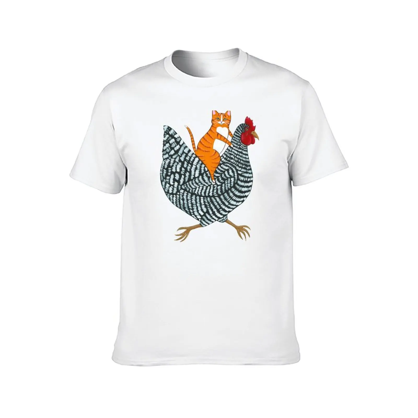 Ginger Cat Chicken Ride T-Shirt Funny t-shirt vintage clothes tops new gifts and t-shirts plain white t shirts men