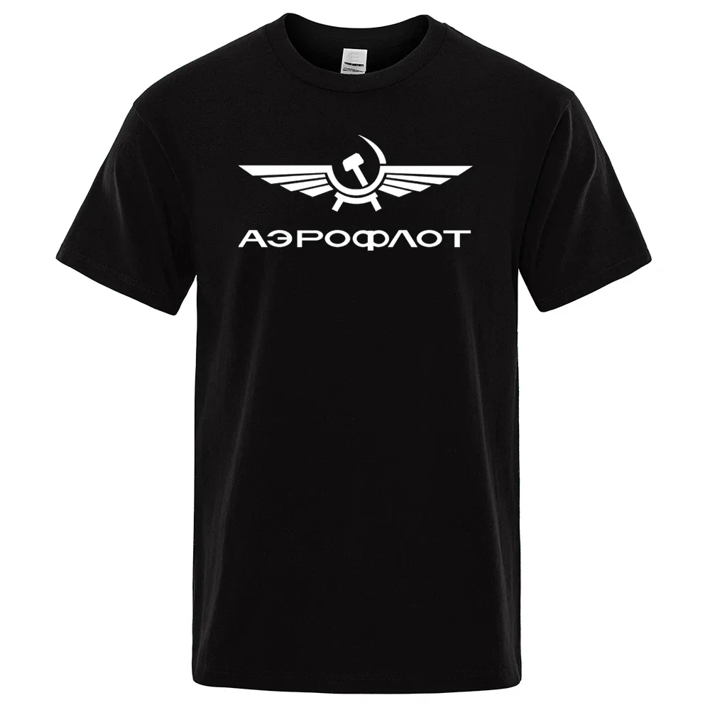 Aeroflot Aviation Russe Pilote Aerospace Aviateur T-Shirt Men Summer Cotton Short Sleeve Fashion Casual Clothes T Shirt 80272