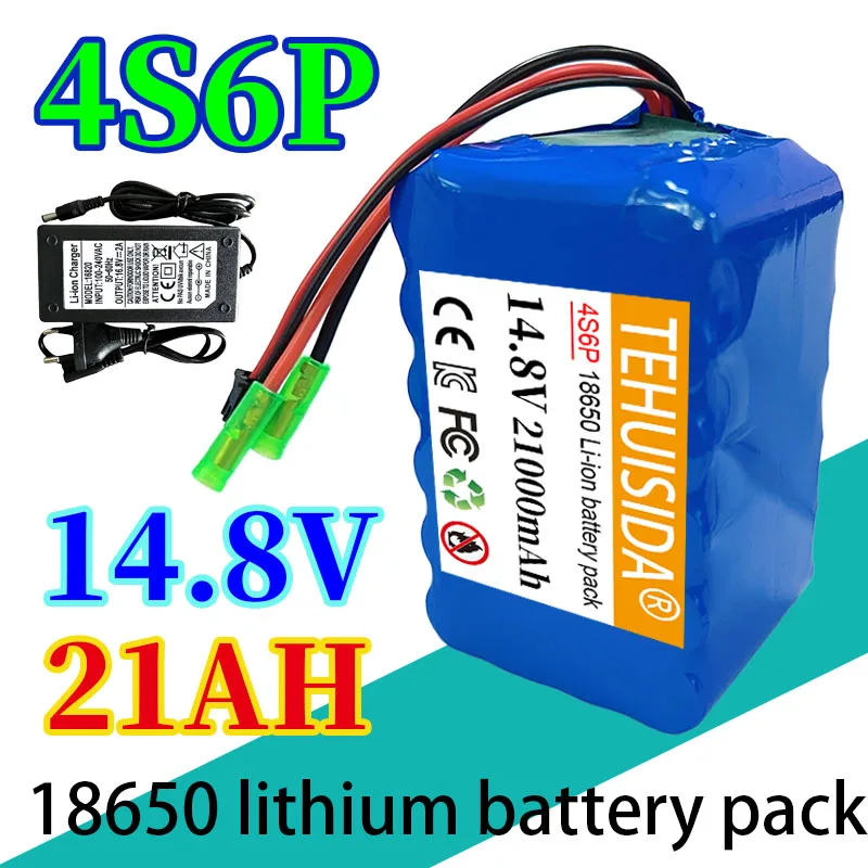 

100% New 14.8V 21Ah 4S6P 21000mAh 18650 Li-iom Battery Pack Night Fishing Lamp Heater Miner's Amplifier Batteries with BMS