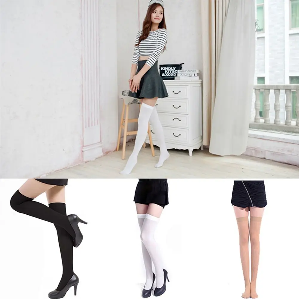 

for Girls Ladies Women Over Knee Socks Long Cotton Stockings Black White Skinny Stockings Sexy Stocking Over Knee Thigh High