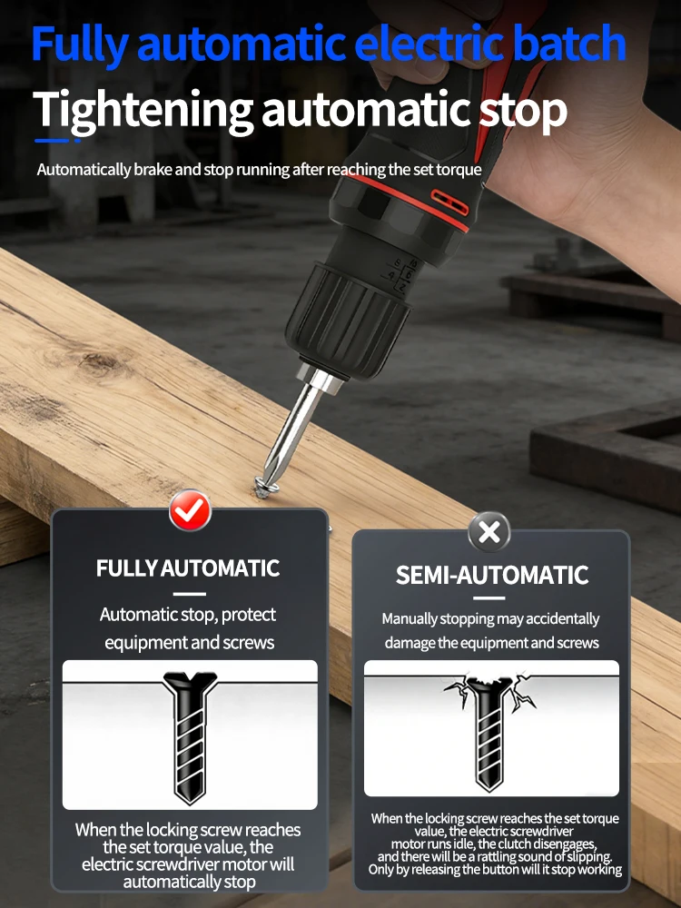 36V Electric Screwdriver Bits Set Industrial Grade High Speed Electric Batch In-Line Electric Screwdriver to Adjust Torque Speed