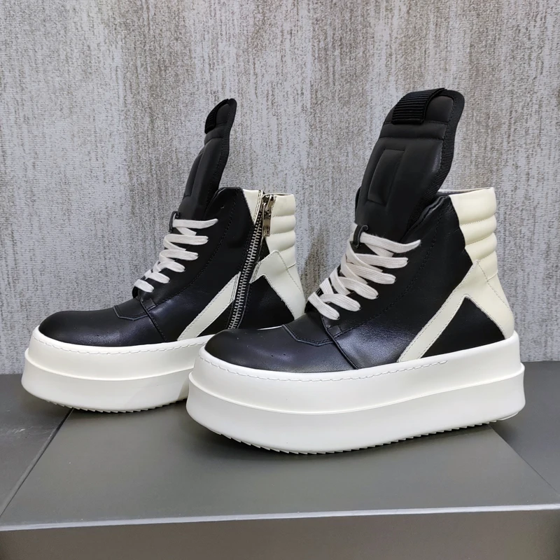 

Новые ботинки RO из натуральной кожи: мужские повседневные высокие ботинки и женские короткие ботинки, модные, увеличивающие рост