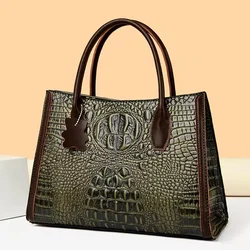 Vintage Fashion Crocodile Genuine Leather Luxury Ladies Handbags Women Bags Designer Woman Shoulder Bag Female Bolsas Feminina