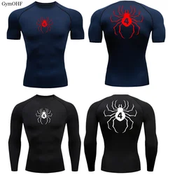 Compression Shirts For Men Gym Workout Fitness 2099 Spider Print Short Sleeve Quick Dry Sportswear T Shirt Men Rashguard Running