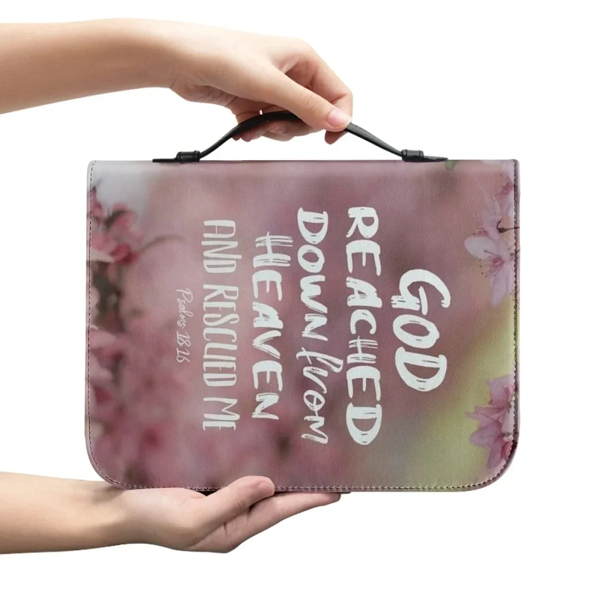 Bolsos con estampado de versículo de la Biblia para mujer, Funda de cuero PU, libro de estudio exquisito, cajas de almacenamiento para damas, bolso de Santa Biblia