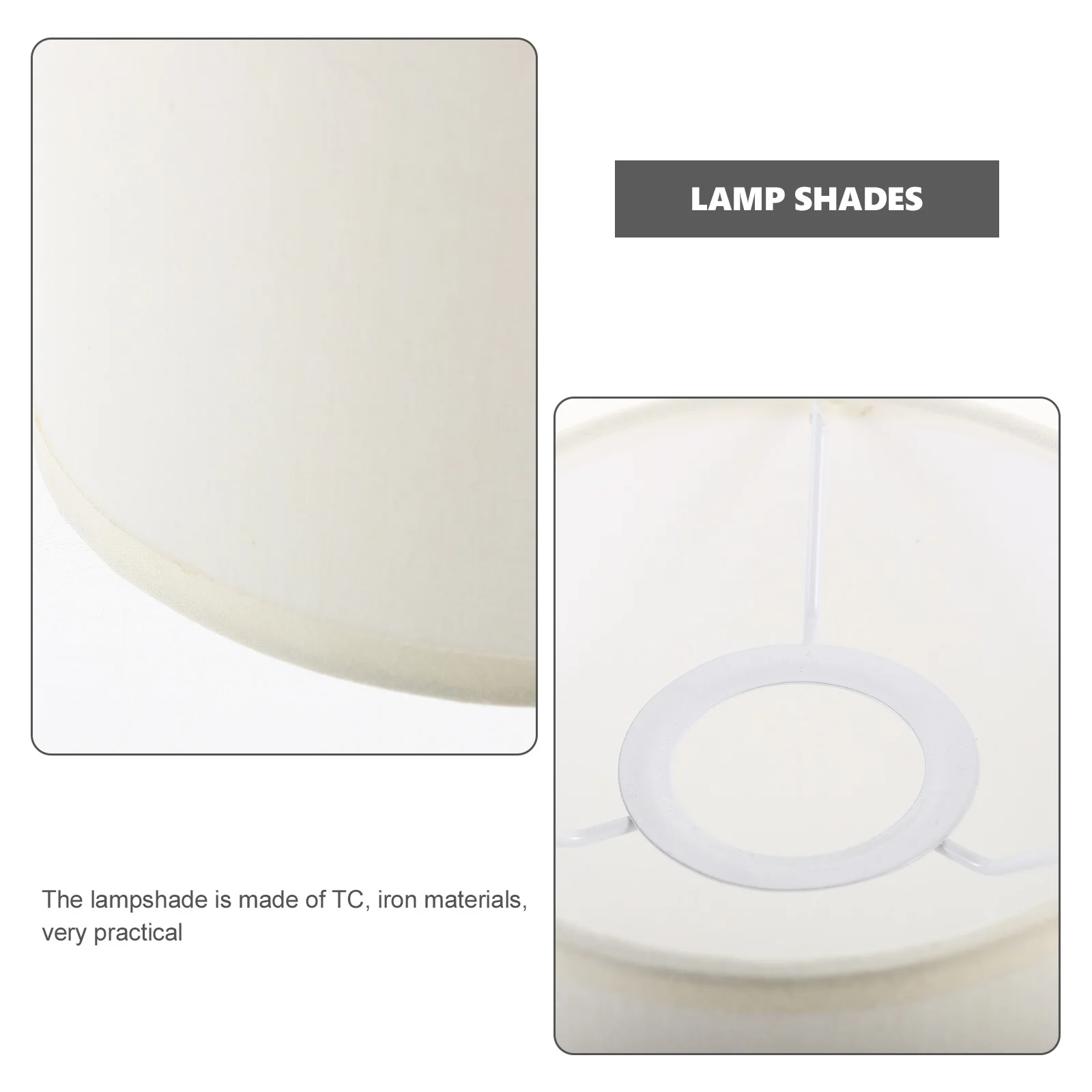 

Round Lamp Shade Modern Simple Linen Iron Fabric Pendant Table Floor Lamp Cover E27 Base Decorative Light Fixture