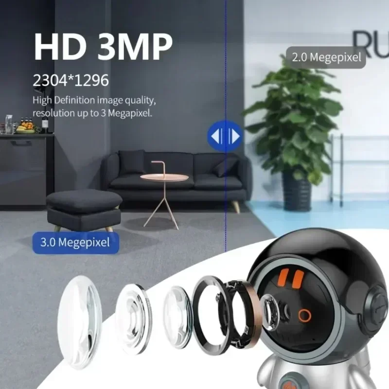 

1080P HD WIFI Mini Night Detection Intelligent Home One Click Call Camera Vision Camera Robot Wireless Monitoring Camera Mobile