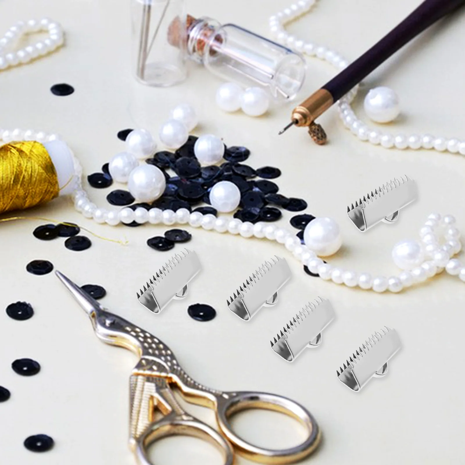 

20 Pcs Bead Buckle Pointed Clasps Stainless Steel Accessories for Bracelets Necklace Layering Chains Durable Secure Connection