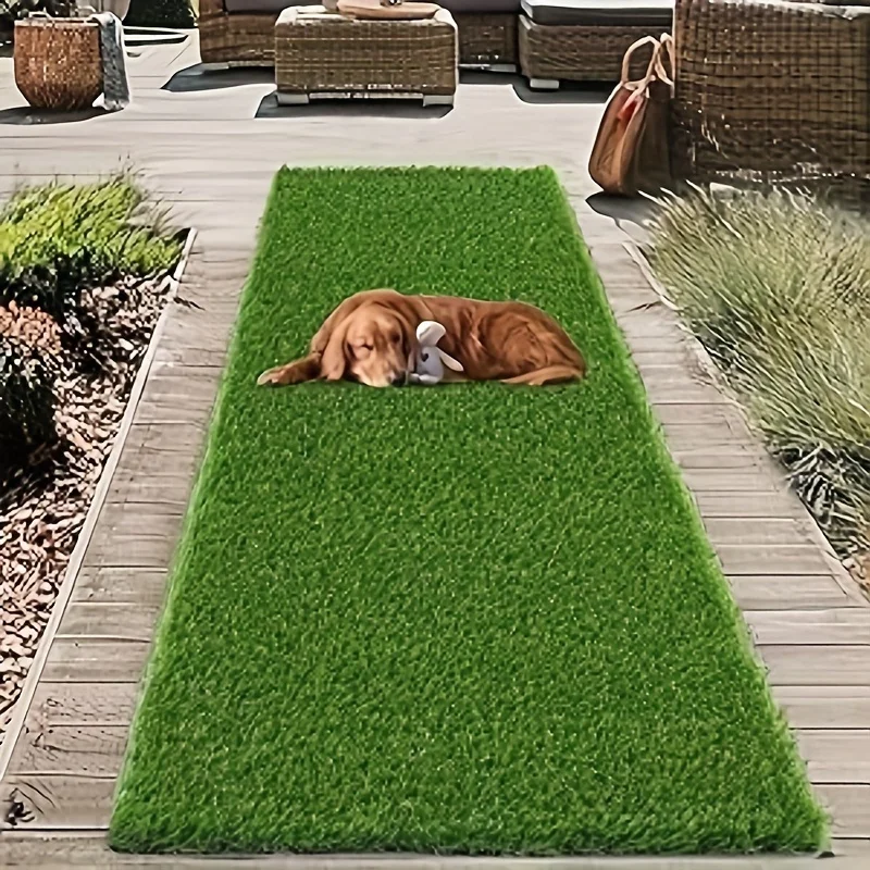 

PP PE Pet Grass Pad - Artificial Turf Mat for Dog Cat Toilet Training, Indoor Outdoor Lawn Replacement Washable Eco-Friendly