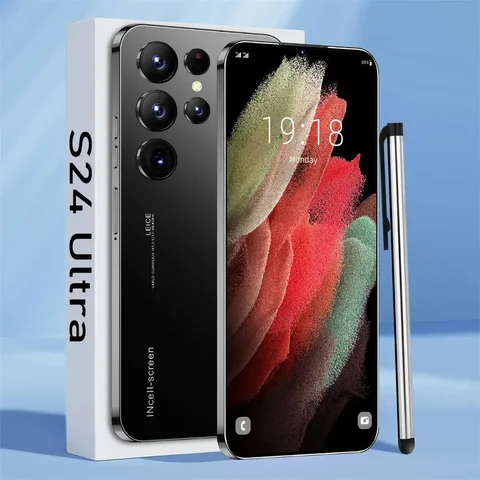 الهواتف المحمولة S24 Ultra 7.3 بوصة 5G الهاتف الذكي الأصلي ثنائي الشريحة أندرويد 13 هاتف محمول 8000mAh الإصدار العالمي الهواتف المحمولة الذكية