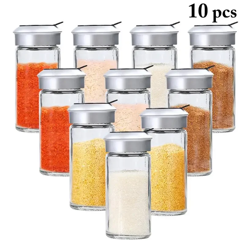 10 /8 /5/ 1 unit Clear glass kitchen utensils, spice shaker spices spice jar  twist lid seasoning sugar and salt bottle  WJ826