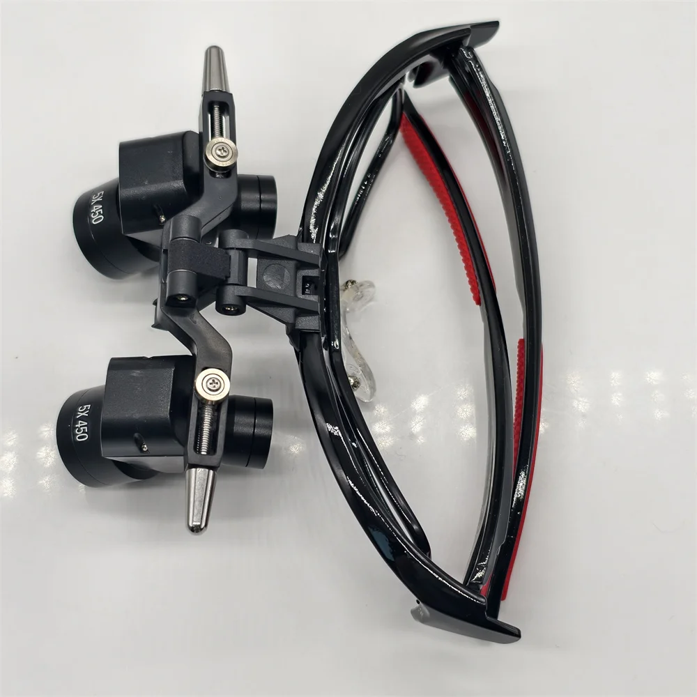 2025 New 5.0X Medical Surgical Loupes Built-In Frame Customizable Ergo Conversion Lenses Adjustable working distance 350-550mm